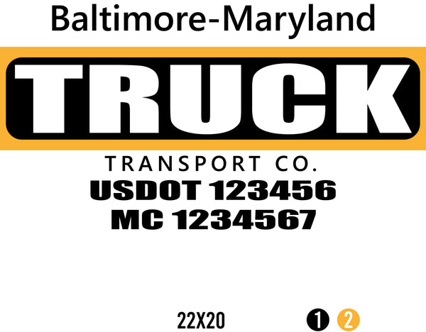 Company Name Truck Door Decal with USDOT & MC (set of 2)