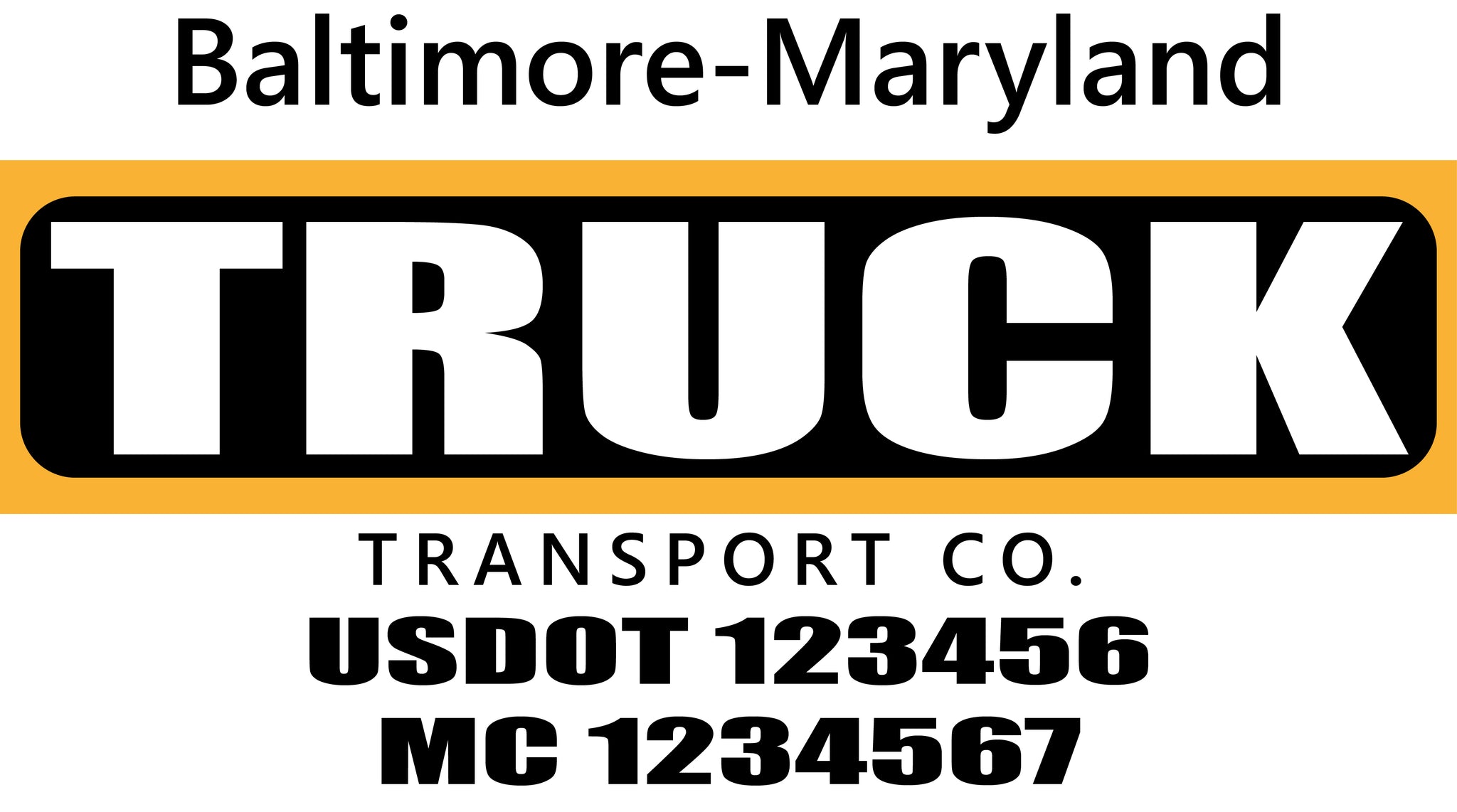  Truck Door Decal with USDOT & MC