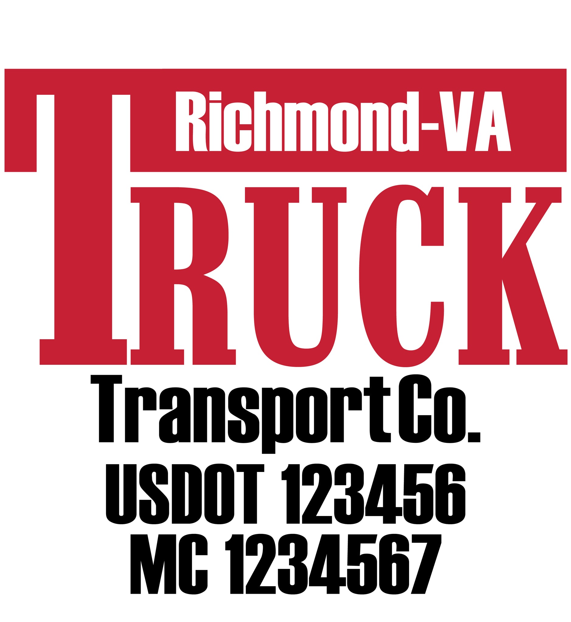  Truck Door Decal with USDOT & MC