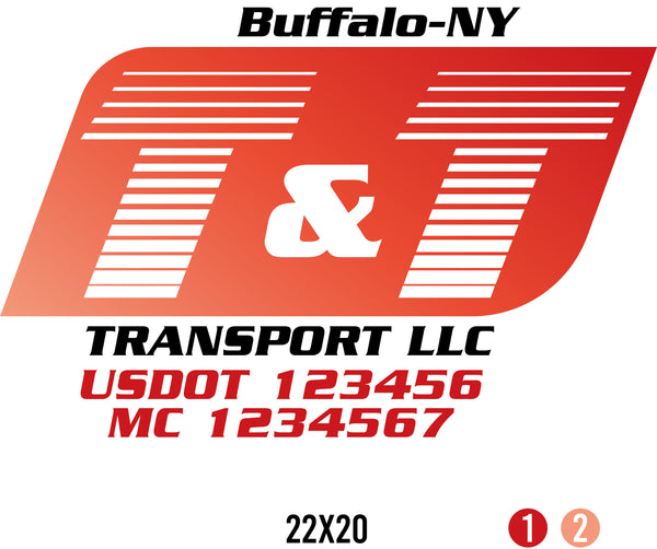 Company Name Truck Door Decal with USDOT & MC (set of 2)