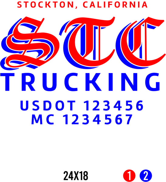 Company Name Truck Door Decal with USDOT & MC (set of 2)