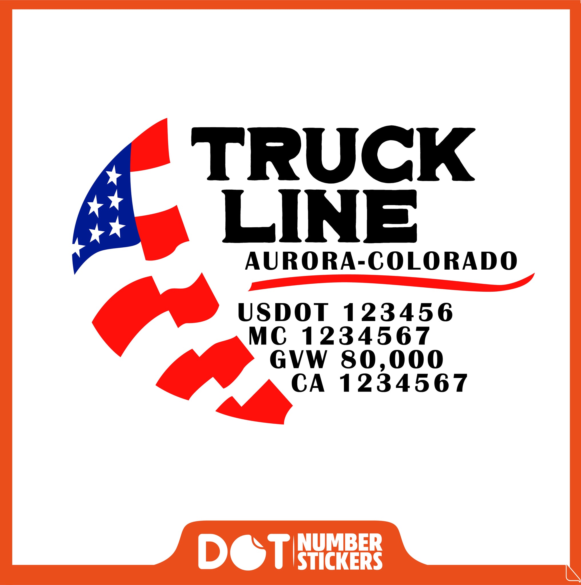  Truck Door Decal with USDOT & MC