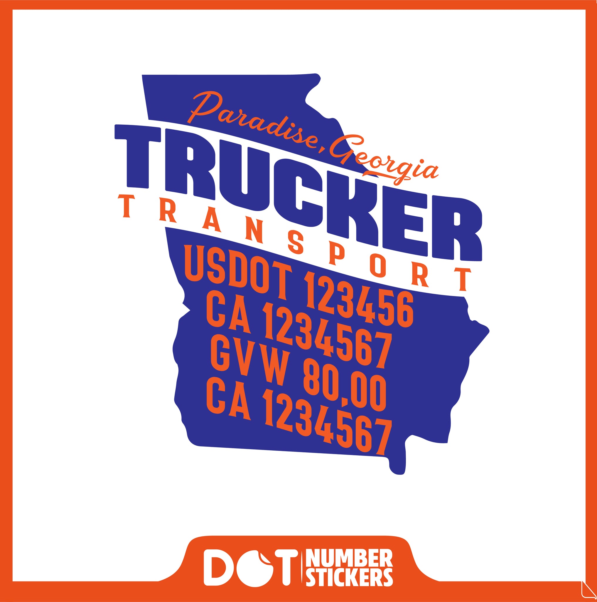  Truck Door Decal with USDOT & MC