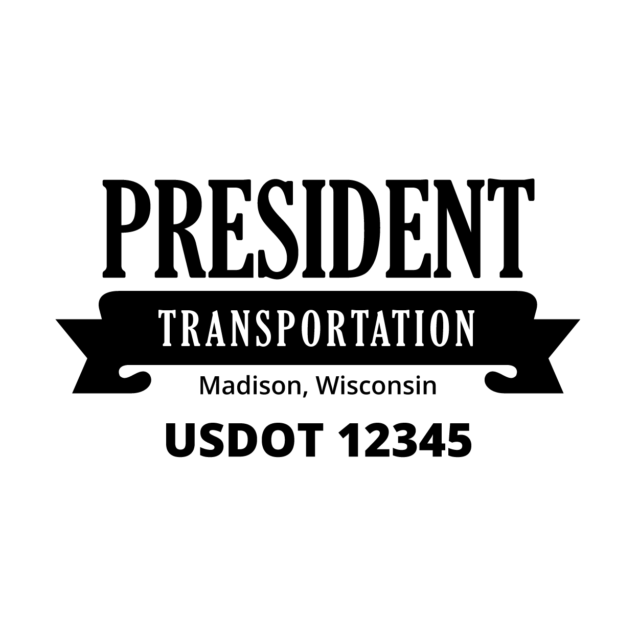 Truck door decal with USDOT