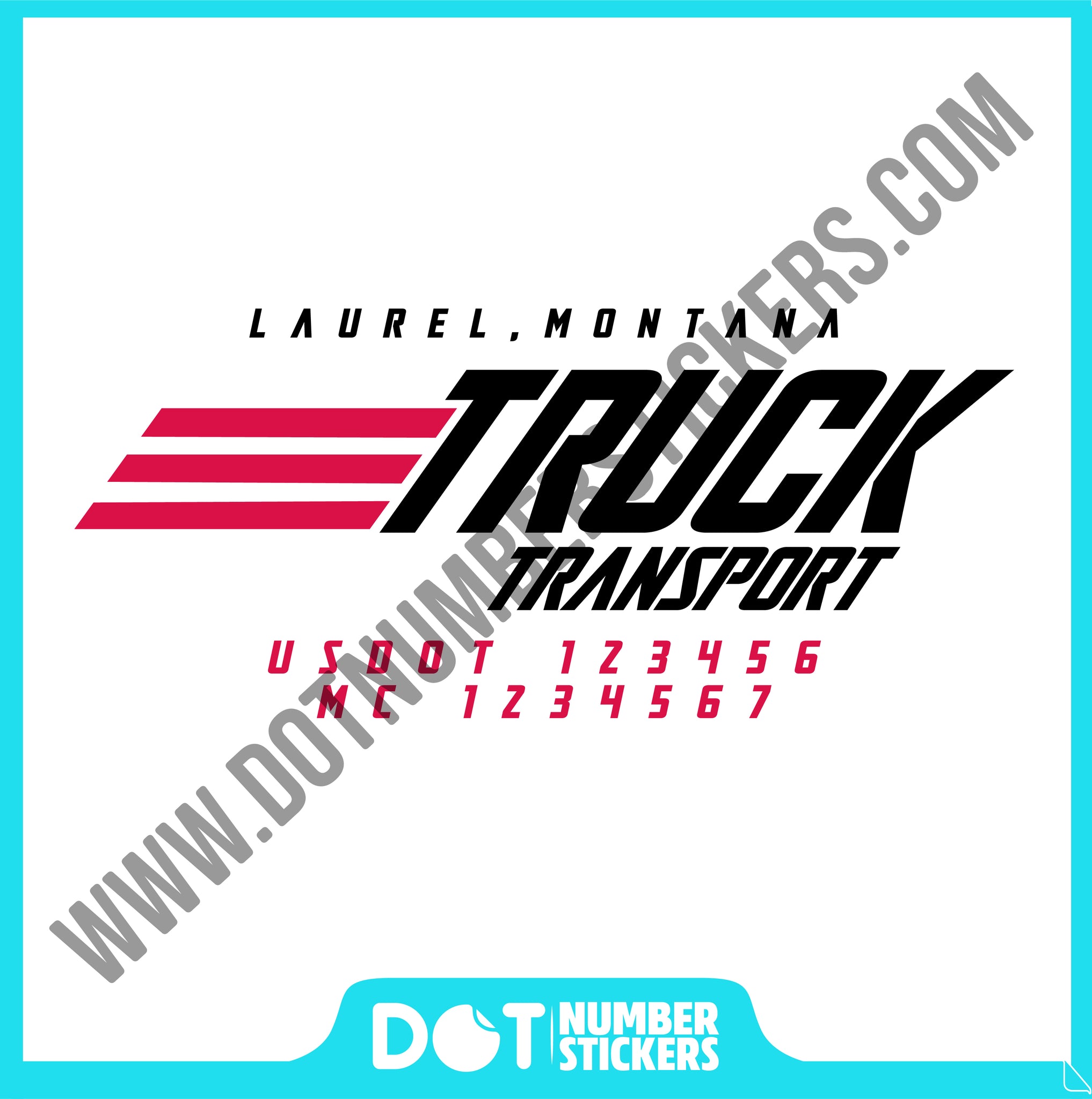  Truck Door Decal with USDOT & MC