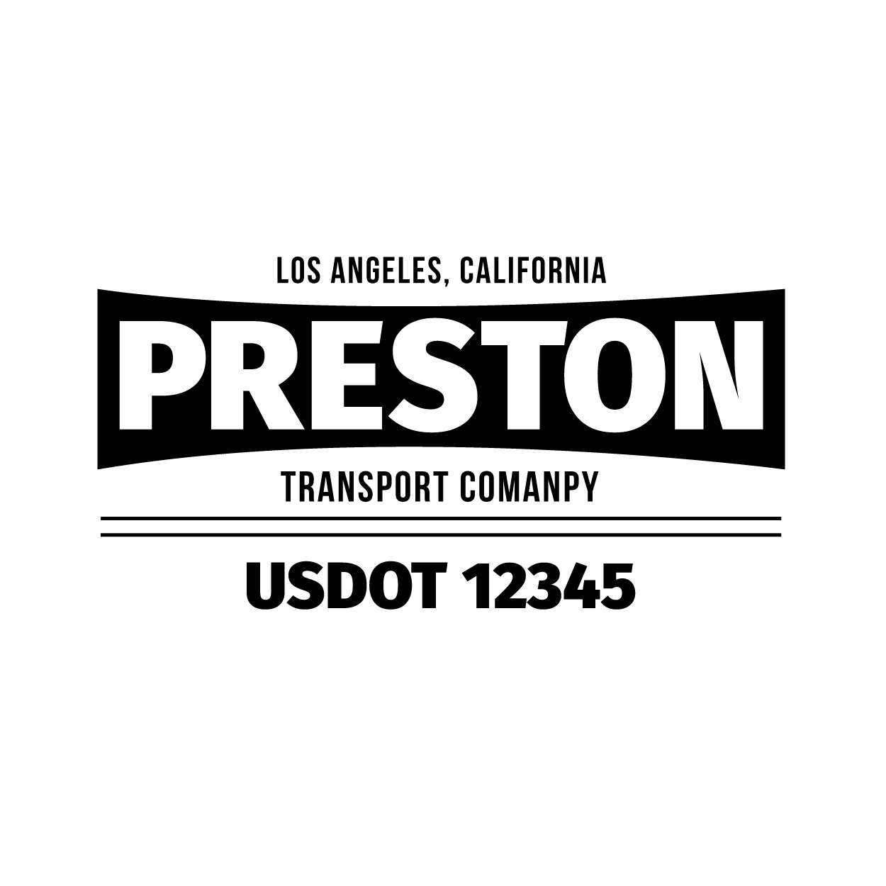 Truck door decal with USDOT 