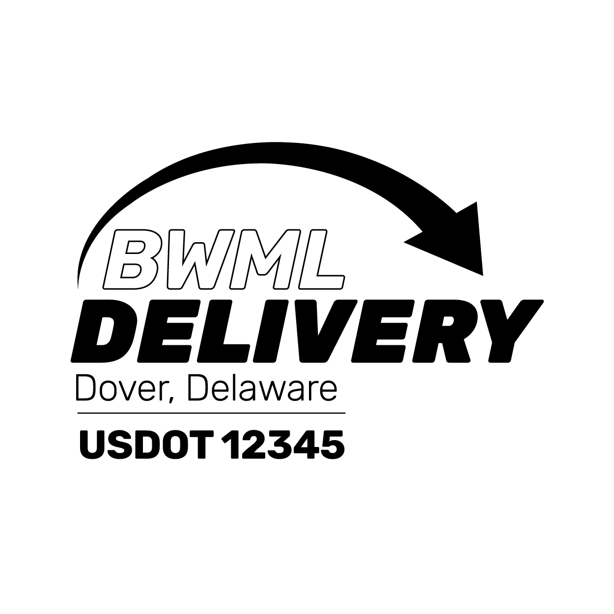 Truck door decal with USDOT 